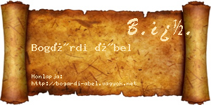 Bogárdi Ábel névjegykártya