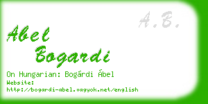 abel bogardi business card